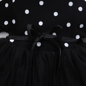Princess Long sleeve Baby Girl Dress Newborn Infant Baby Girl Clothes WIth Bow And Dot Tutu Ball Gown Party Dresses Baby Kid Girl clothes In Elegant Style