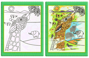 Modern Coloring Magic Water Drawing Book With Pen For Kids and Baby Educational Toy Animals Painting Writing Doodle Cloth Book Kids Drawing Board