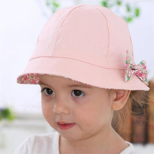 Modern Baby Girls Sun Hat Cotton Baby Hat Kids Child Cap Bowknot Flower Print Bucket Hat Double Sided