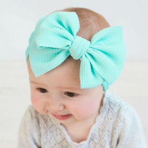 Fashion Trend Big Modern Baby Bow Accessories For Toddler Girls In Solid Bow Hairband Stretch Turban Knot Head Wrap Color  for Kids