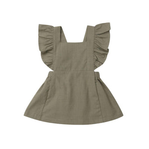Modern Summer Casual Cute Infant Kids Baby Girl Summer Color Ruffle Princess Party Dress Clothes