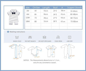 Style Summer Baby Boy girl Rompers 100% Cotton Gentleman Romper Toddler Kids Jumpsuits For Boys
