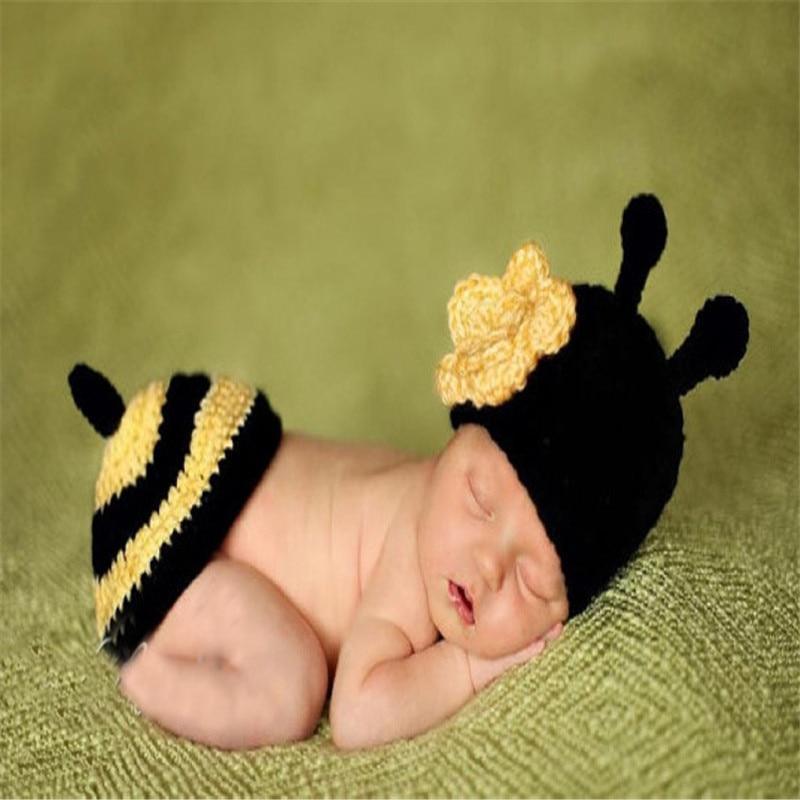 Knitting Baby Hat Newborn Photography Props Cute Children Pajamas Set For Girls And Boys