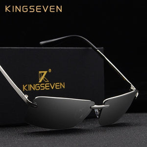 Luxury Classic Retro Rimless Sunglasses Men Polarized Gold Men's Shades Sun Glasses Luxury brands Night Driving Glasses Oculos de sol