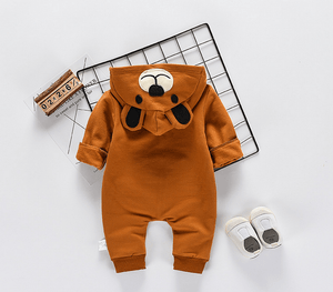 Cute Bear Newborn Infant Baby Boy Girl Kid Ear Hooded Romper Zipper Cartoon Patchwork Jumpsuit For Baby Girls and Boys