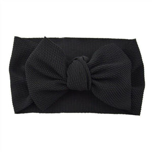 Fashion Trend Big Modern Baby Bow Accessories For Toddler Girls In Solid Bow Hairband Stretch Turban Knot Head Wrap Color  for Kids