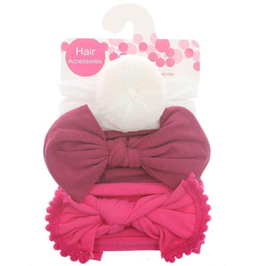 Modern 3PCS Set Floral Bows Baby Headband Dot Bowknot Cotton Hair Band Girls Hair Accessories For Girls