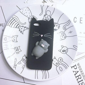 Cat Soft Silicone Mobile Phone Case Back Cover 3D Cute Bear Seal Phone Case For iPhone 6 6S 7 8 Plus X Case Cartoon Cat Ear Silicone Case For iPhone5S SE 8 Plus