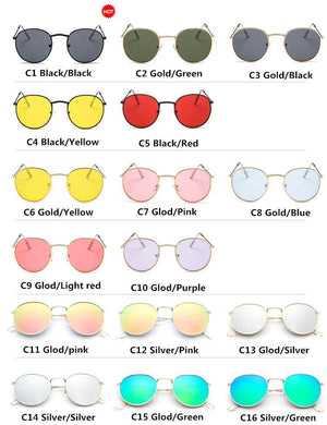 Famous  Retro Popular Oval Luxury Round Vintage Woman and Man Sunglasses  Brand Designer Oculos De Sol With UV400 protection