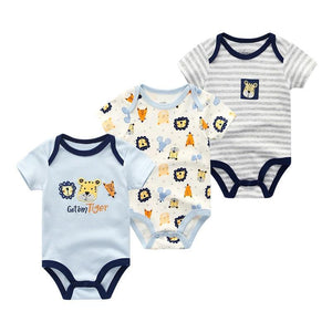 Modern 3PCS Baby Girl And Boy Newborn Boy Short Sleeve Baby Romper Jumpsuit Set For Boys and Girls