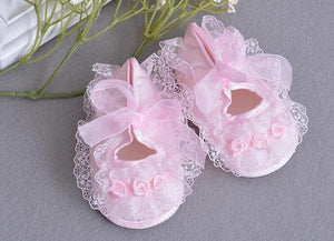 Baby Girls Princess Flowers White Elegant Luxury Shoes High Quality Lightweight Soft Sole Shoe