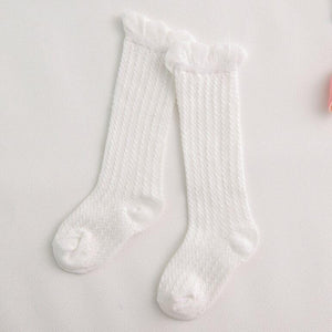 Modern Baby Girl Pure Cotton Summer High knee Mesh Breathable Cotton Long Girl Socks