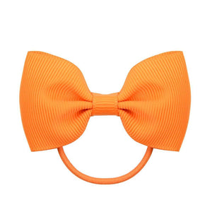 Luxury Handamde Small Baby Elastic Rubber band Head rope Mini Solid Ribbon Bow Tie For Girls Hair Accessories