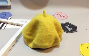 Baby Hat Beret British Painter Bud Of Pure Wool Cap For Girls In Modern New Retro Design