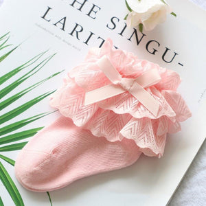New Baby Socks Cute Lace Flower Bows Newborn Baby Girl Socks Cotton Princess Girls Socks