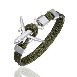 Luxury Plane Bracelets For Men and Women Charm Survival Rope Chain Paracord Bracelet Metal Airplane Hooks Summer Style