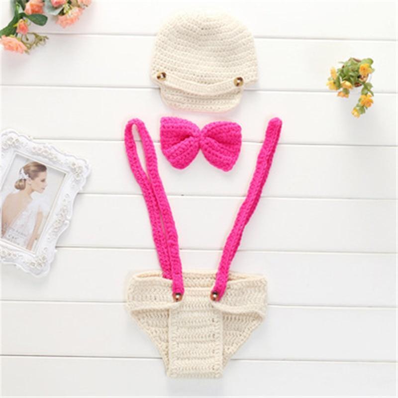 Knitting Baby Hat Newborn Photography Props Cute Children Pajamas Set For Girls And Boys