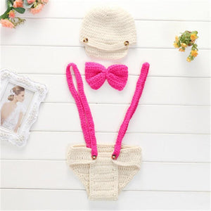 Knitting Baby Hat Newborn Photography Props Cute Children Pajamas Set For Girls And Boys