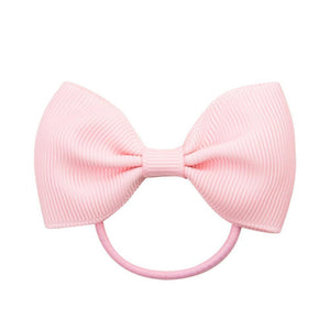 Luxury Handamde Small Baby Elastic Rubber band Head rope Mini Solid Ribbon Bow Tie For Girls Hair Accessories