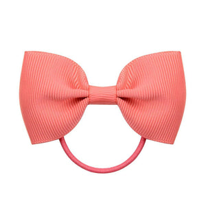 Luxury Handamde Small Baby Elastic Rubber band Head rope Mini Solid Ribbon Bow Tie For Girls Hair Accessories