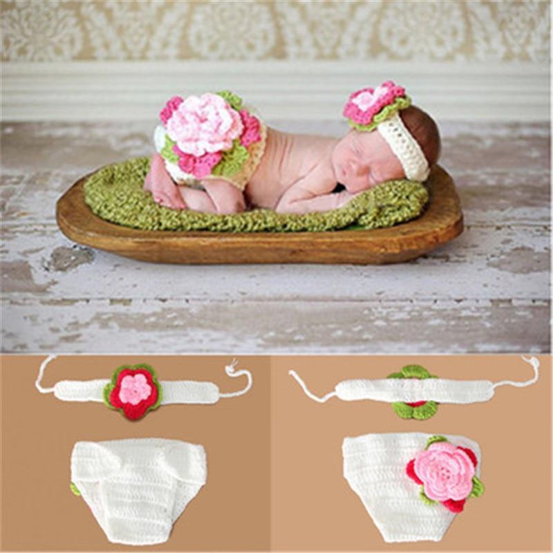 Knitting Baby Hat Newborn Photography Props Cute Children Pajamas Set For Girls And Boys