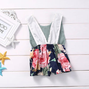 Baby Romper Floral Tassels Sleeveless Backless Jumpsuit for Newborn Baby Girl