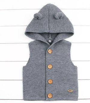 Modern Winter Warm Knit Cardigan Long Sleeve Hooded Sweaters for Newborn Infant Jacket And Coat Combination Clotes
