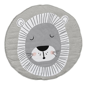 Play Mat Cartoon Animal Baby Mats Newborn Infant Crawling Cotton Round Floor Carpet Rugs Mat for Kids Room Nursery Decor