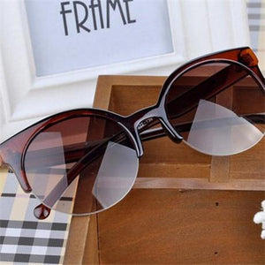 New Luxury Modern Fashion Retro Designer Super Round Circle Glasses  With Cat Eye Women's Sunglasses With UV400 Protection