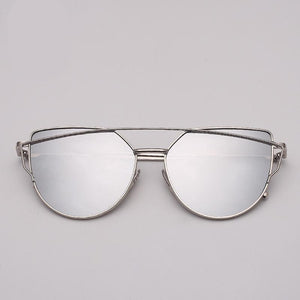 NEW  Stevvex Designer Cat eye Sunglasses For Women and Ladies in Vintage Metal Reflective Glasse Mirror Retro Oculos De Sol Gafas Style With UV 400 Protection