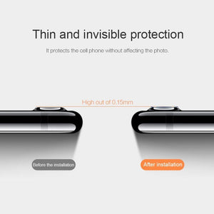 2pcs Camera Lens Protector Film For iPhone XS Max XR X glass on iPhone X 7 8 6 6S Plus 5 se Camera Lens  Protector Ultra HD Back Camera Lens Tempered Glass Camera Cover Film for iPhone