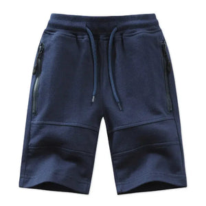 Boys Comfortable Knit Shorts with Zipper Pockets