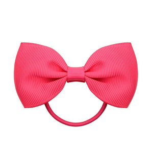 Luxury Handamde Small Baby Elastic Rubber band Head rope Mini Solid Ribbon Bow Tie For Girls Hair Accessories