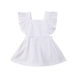 Modern Summer Casual Cute Infant Kids Baby Girl Summer Color Ruffle Princess Party Dress Clothes