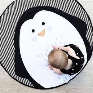 Luxury Mdoern Cartoon Animals Baby Play Mat Foldable Kids Crawling Pad Round Carpet Rug Toys Cotton Children Room Decor Photo Props Carpet For Kids