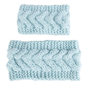 HandmadeKnit Wool Hairband for Mother & Daughter Headband Knit Flower Hairband Ear Warmer Headwrap