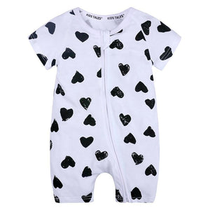 Modern Printed Newborn Baby Short Sleeved Cotton Jumpsuit Infant Cartoon Animal Costumes Clothing For Girls and Boys Kids