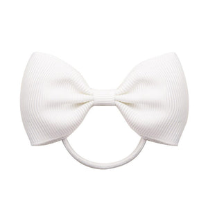 Luxury Handamde Small Baby Elastic Rubber band Head rope Mini Solid Ribbon Bow Tie For Girls Hair Accessories