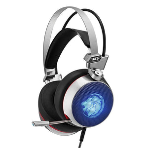 STEVVEX N43 Stereo Gaming Headset 7.1 Virtual Surround Bass Gaming Earphone Headphone with Mic LED Light for Computer PC Gamer (N43)