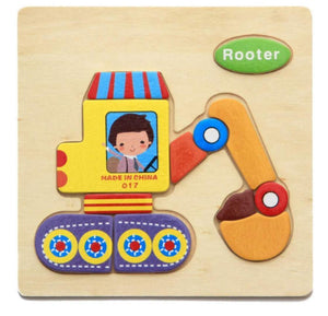 3D Wooden Children Interesting Puzzle Toys With Animals and Cars Exellent Puzzles Intelligence Kids Early Educational Toys For Children