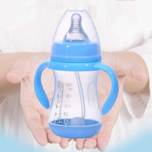 Baby Safe Plastic BPA Free Anti-colic Baby Milk Water Juice Bottle with Straw for Infant Feeding For Kids