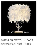 STEVVEX Reading Room Luxury Interesting Decor Heart Shape Feather Crystal Lamp Table Lamp for bedroom Light art decor home planetarium