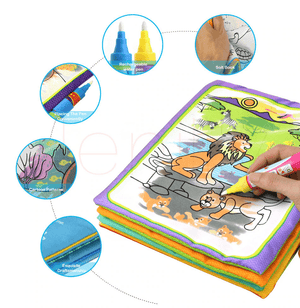 Modern Coloring Magic Water Drawing Book With Pen For Kids and Baby Educational Toy Animals Painting Writing Doodle Cloth Book Kids Drawing Board