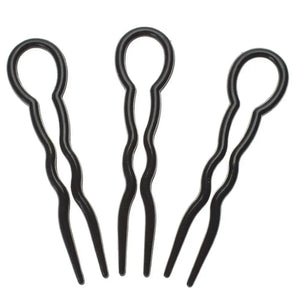 3 Pcs/Set Women Round Toe U Shaped Hair Pins and Clips Plastic Grips Convenient Simple Forks Hair Styling Tool Magic hairgrips