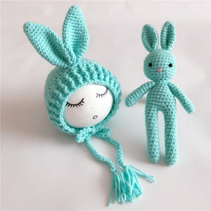 Modern Baby Cap Deer Design Handmade Crochet Deer Costume Set Knitted Hats And Toy For Girls and Boys Kids