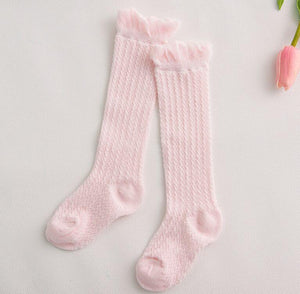 Modern Baby Girl Pure Cotton Summer High knee Mesh Breathable Cotton Long Girl Socks