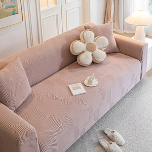 Modern Slipcovers Geometric Textured Stretchable Sofa Cover for Couch with Chaise