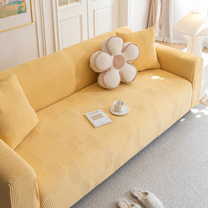 Modern Slipcovers Geometric Textured Stretchable Sofa Cover for Couch with Chaise