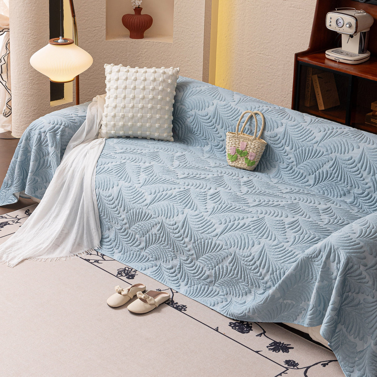 Cooling Quilted Non-Slip Furniture Protector for Pets & Kids, Washable Sofa Slipcover