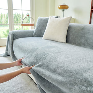 Faux Fur Smooth Plush Comfy Couch Covers, Soft Thicked Durable Blankets and Throws for Sofas